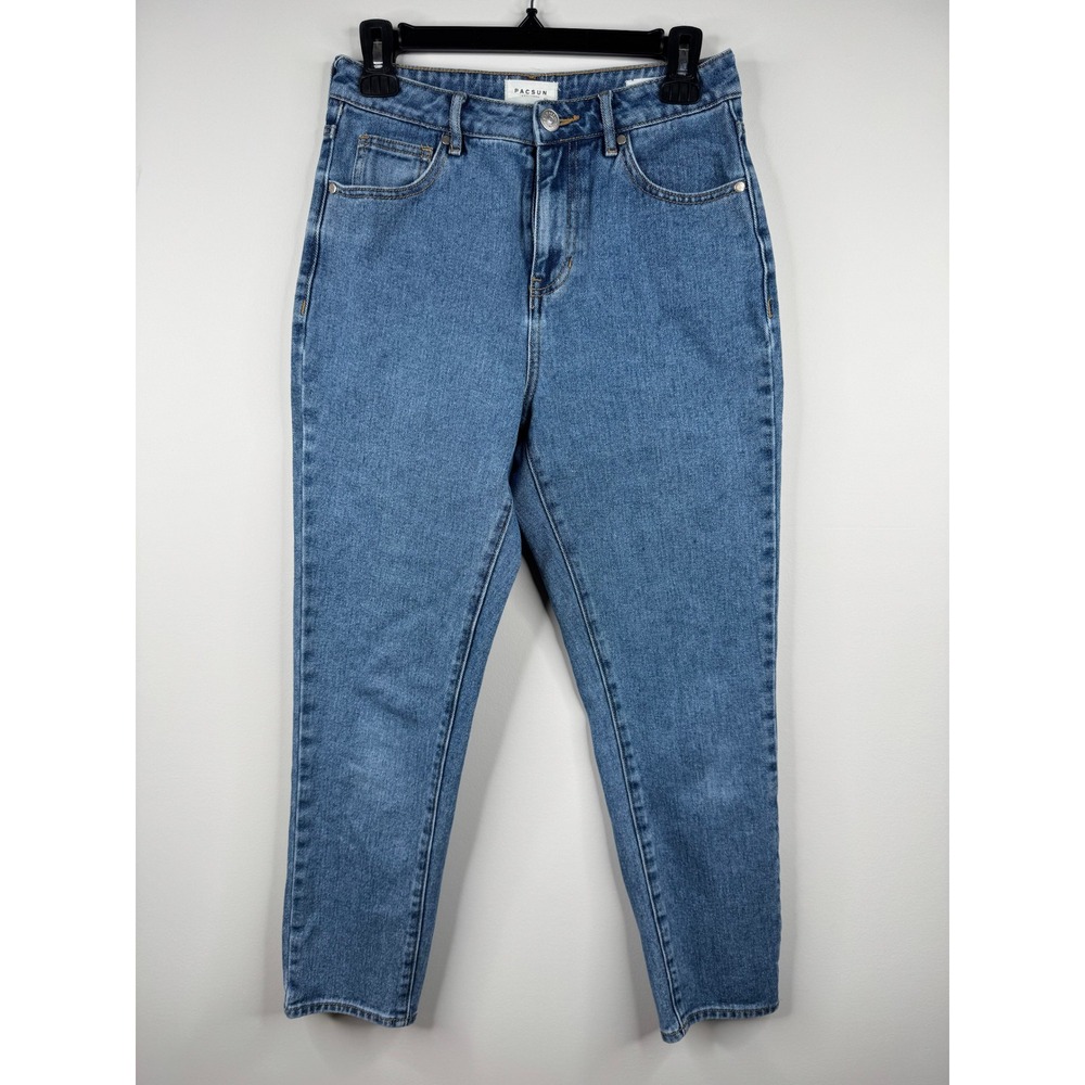 PacSun Mom Jeans Women's Size 27 High Rise 100% Cotton Light Wash Blue Denim